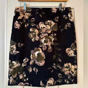 J. Crew Floral Print Cotton Pencil Skirt